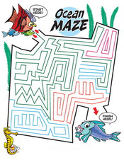 Ocean Maze activity sheet - Pediatric Dentist in Westfield, NJ